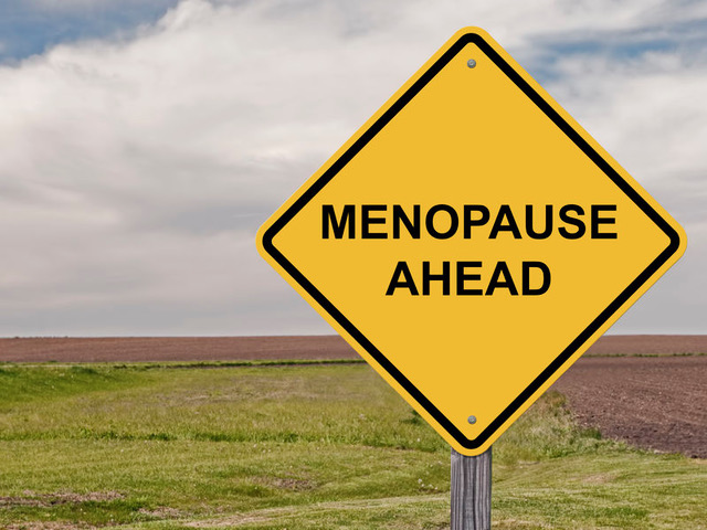 A sign saying 'menopause ahead'